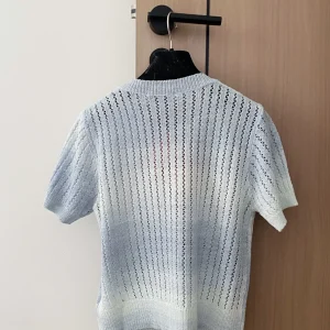 Women's 2025 New Product Bead Short Sleeve Hollow Round Neck Slim and Versatile Casual T-shirt