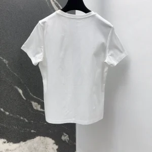 2025 New Spring/Summer Women's T-shirt With Solid Color Pure Cotton Round Neck Exquisite And Comfortable HL128