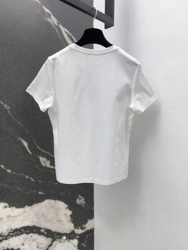 2025 New Spring/Summer Women's T-shirt With Solid Color Pure Cotton Round Neck Exquisite And Comfortable HL128