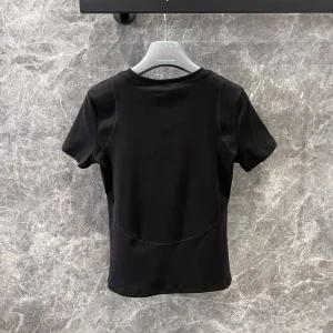 25 Spring/summer new printed round neck short-sleeved T-shirt women's slim-fit blouse
