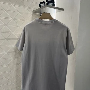 Distressed washed embroidered cotton T-shirt, 2025 new style, fashionable and simple
