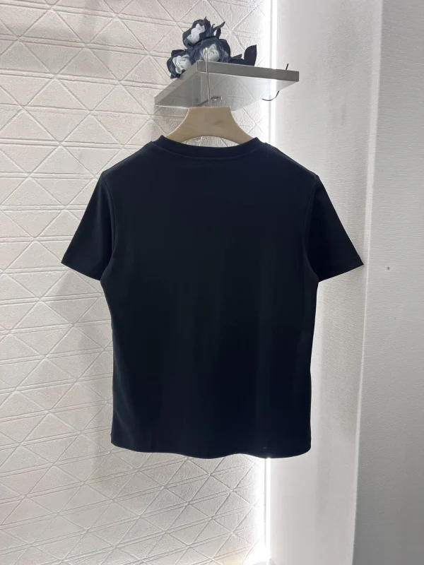 24 Spring and summer new women's cotton short-sleeved fashion casual style round neck embroidered T-shirt top