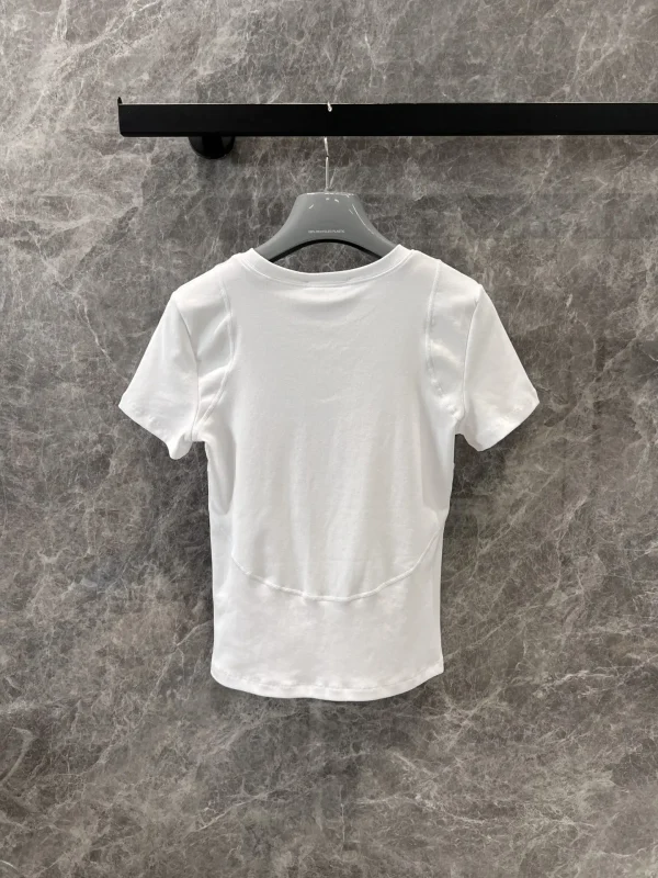 25 Spring/summer new printed round neck short-sleeved T-shirt women's slim-fit blouse - Image 2