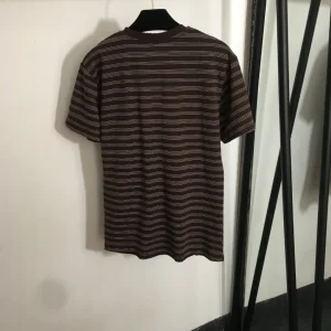 25 Summer New Women's Versatile Fashion Hoodie Round Neck Loose Striped T-shirt Women's Top