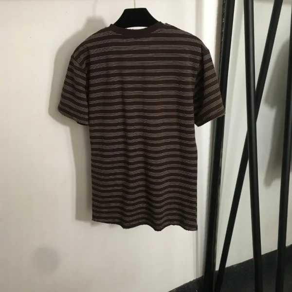 25 Summer New Women's Versatile Fashion Hoodie Round Neck Loose Striped T-shirt Women's Top