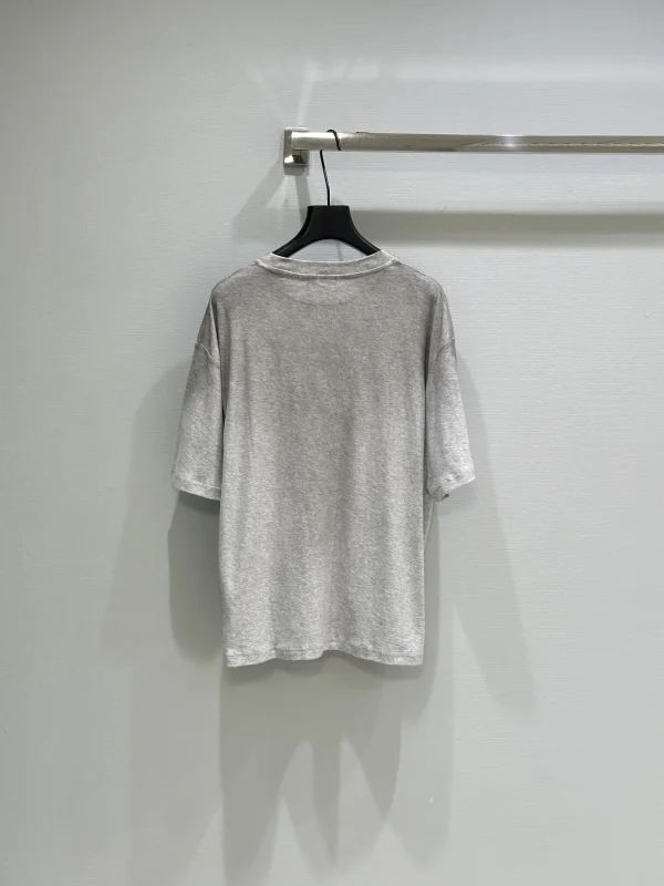 25 Spring and Summer New Women's High Quality Loose Distressed Short Sleeve T-shirt Cotton and Linen Round Neck Pullover Top - Image 2