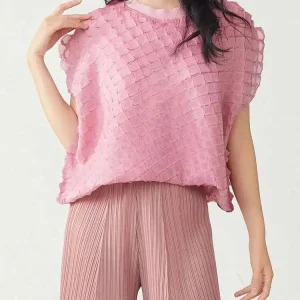 Pleated Loose T Shirt Women Round Collar Short Sleeve Pullover New 2025 Solid Color Summer Casual Female Tops 17G9857